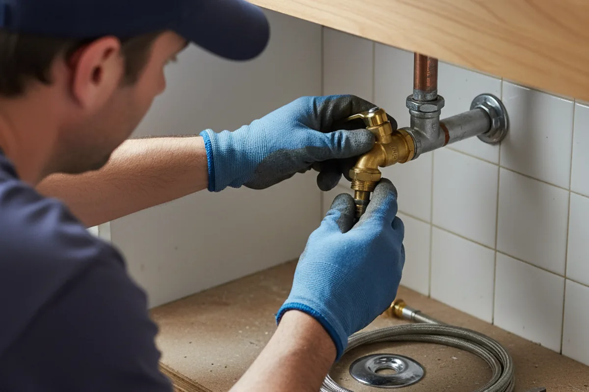 Shutoff valve and fitting work during Faucet and Fixture Repair in Langeloth